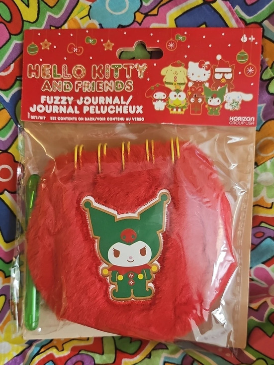 Sanrio Other - NWT Sanrio Hello Kitty and Friends Fuzzy Journal Red & Green